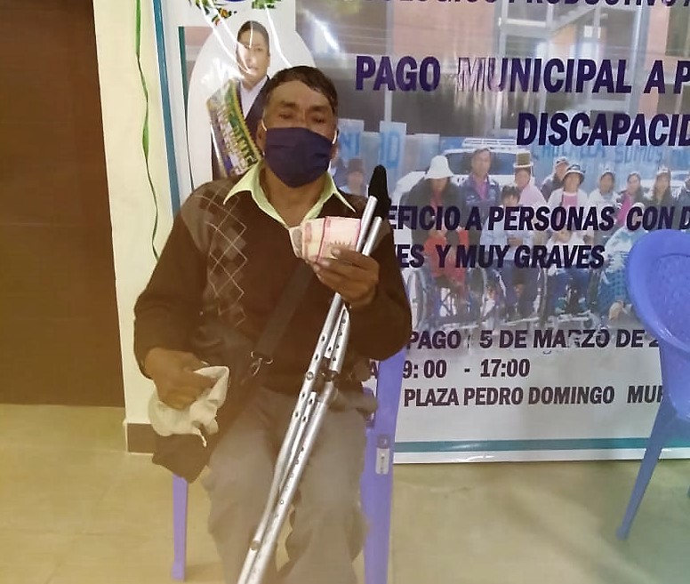 Defensoría del Pueblo evidencia cumplimiento de pago del Bono a las Personas con Discapacidad en el municipio Achocalla